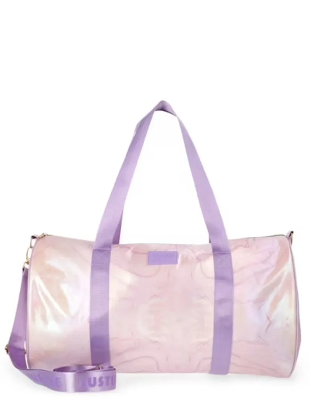NWT Justice Pink Print Round Duffle Bag Girls Gym Travel Overnight